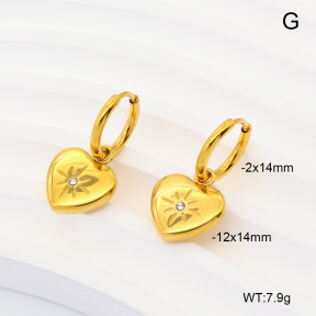 6E4004903abol-908  316 Pin 18K PVD Czech Stones  Stainless Steel Earrings
