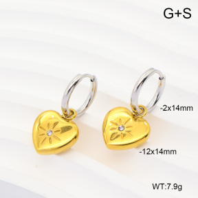 6E4004904vbnl-908  316 Pin 18K PVD Czech Stones  Stainless Steel Earrings