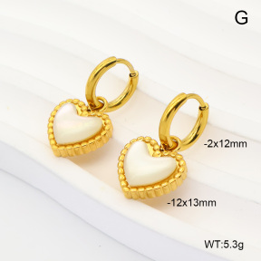6E4004951bhia-908  316 Pin 18K PVD Shell  Stainless Steel Earrings