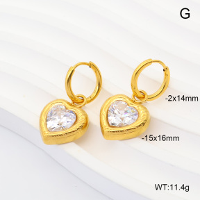 6E4004953bhia-908  316 Pin 18K PVD Zircon  Stainless Steel Earrings