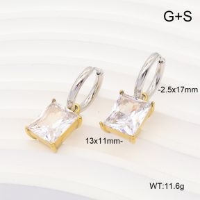 6E4004968bhia-908  316 Pin 14K PVD Zircon  Stainless Steel Earrings