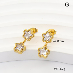 6E4004983bhia-908  316 Pin 14K PVD Zircon  Stainless Steel Earrings