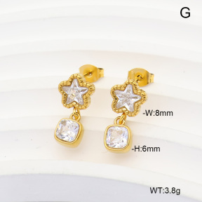 6E4004988vhha-908  316 Pin 14K PVD Zircon  Stainless Steel Earrings