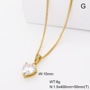 6N4004812bhva-908  14K PVD Czech Stones & Zircon  Stainless Steel Necklace