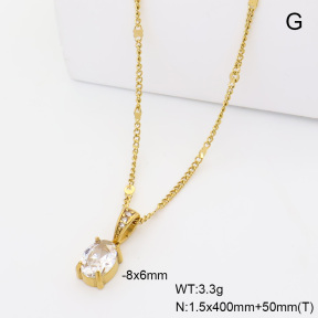 6N4004814bvpl-908  14K PVD Czech Stones & Zircon  Stainless Steel Necklace