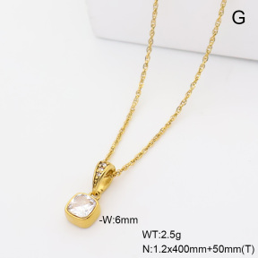 6N4004818abol-908  14K PVD Czech Stones & Zircon  Stainless Steel Necklace