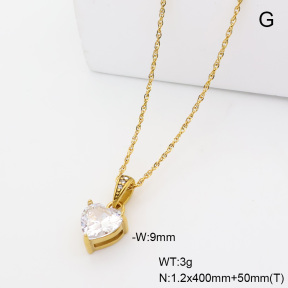 6N4004819vbpb-908  14K PVD Czech Stones & Zircon  Stainless Steel Necklace