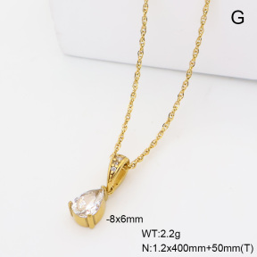 6N4004820vbpb-908  14K PVD Czech Stones & Zircon  Stainless Steel Necklace