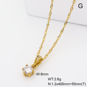 6N4004821vbpb-908  14K PVD Czech Stones & Zircon  Stainless Steel Necklace
