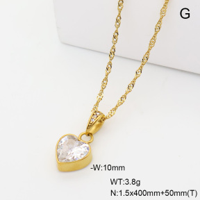6N4004822vbpb-908  14K PVD Czech Stones & Zircon  Stainless Steel Necklace