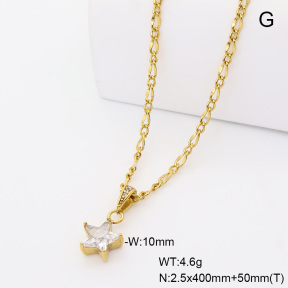 6N4004824vbpb-908  14K PVD Czech Stones & Zircon  Stainless Steel Necklace
