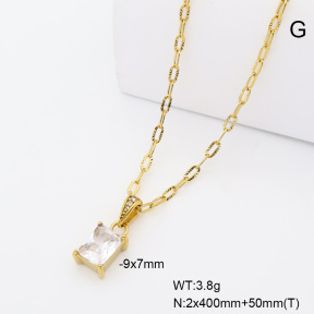 6N4004828vbpb-908  14K PVD Czech Stones & Zircon  Stainless Steel Necklace