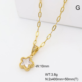 6N4004829vbpb-908  14K PVD Czech Stones & Zircon  Stainless Steel Necklace