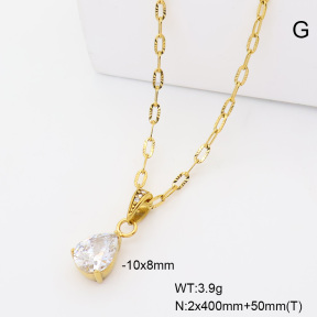 6N4004830vbpb-908  14K PVD Czech Stones & Zircon  Stainless Steel Necklace
