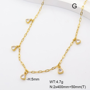 6N4004838vhnv-908  14K PVD Zircon  Stainless Steel Necklace