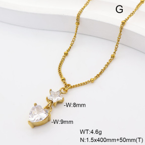 6N4004846bvpl-908  14K PVD Zircon  Stainless Steel Necklace