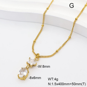 6N4004847bvpl-908  14K PVD Zircon  Stainless Steel Necklace