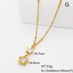 6N4004855bvpl-908  14K PVD Zircon  Stainless Steel Necklace