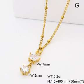 6N4004859vbpb-908  14K PVD Zircon  Stainless Steel Necklace