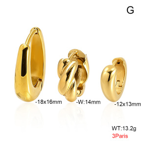 6E2007557aiil-900  316 SS 14K PVD,Handmade Polished  Stainless Steel Earrings