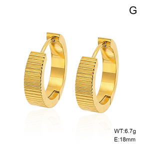 6E2007568bbpk-G038  316 Pin 14K PVD,Handmade Polished  Stainless Steel Earrings