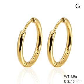 6E2007576aaji-G038  316 SS 14K PVD  Stainless Steel Earrings