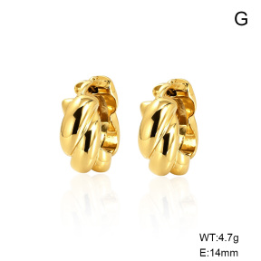 6E2007580vbnb-G038  316 SS 14K PVD,Handmade Polished  Stainless Steel Earrings