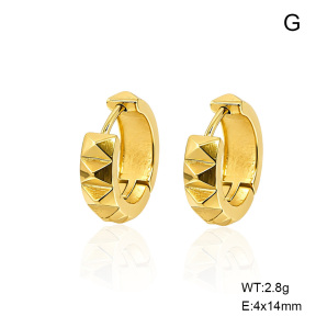 6E2007582bbnj-G038  316 Pin 14K PVD,Handmade Polished  Stainless Steel Earrings