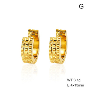 6E2007588aakl-G038  316 Pin 14K PVD,Handmade Polished  Stainless Steel Earrings