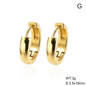 6E2007600vbnb-G038  316 SS 14K PVD,Handmade Polished  Stainless Steel Earrings