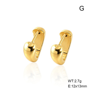 6E2007608vbnb-G038  316 SS 14K PVD,Handmade Polished  Stainless Steel Earrings