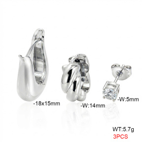 6E4005018abol-900  316 Pin Zircon,Handmade Polished  Stainless Steel Earrings