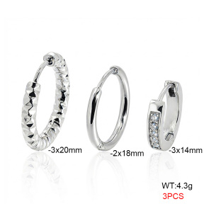 6E4005038vbnb-900  316 Pin Zircon,Handmade Polished  Stainless Steel Earrings