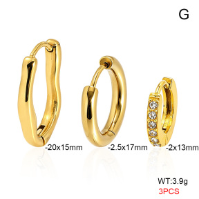 6E4005064bvpl-900  316 Pin 14K PVD Zircon,Handmade Polished  Stainless Steel Earrings