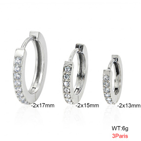 6E4005079vhpl-900  316 SS Zircon,Handmade Polished  Stainless Steel Earrings