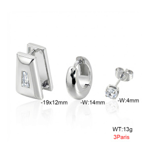 6E4005099vhml-900  316 Pin Zircon,Handmade Polished  Stainless Steel Earrings