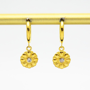 6E4003774bhia-700  Czech Stones,Handmade Polished  E:10mm  Stainless Steel Earrings