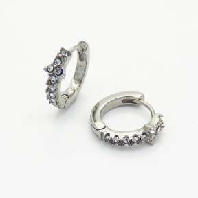 6E4003780vhkb-106D  Czech Stones,Handmade Polished  E:15mm  Stainless Steel Earrings