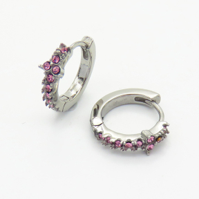 6E4003784vhkb-106D  Czech Stones,Handmade Polished  E:15mm  Stainless Steel Earrings