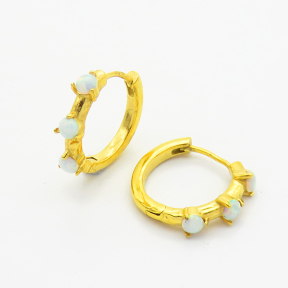6E4003787biib-106D  Synthetic Opal,Handmade Polished  E:19mm  Stainless Steel Earrings