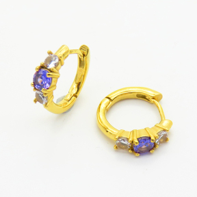 6E4003793ahlv-106D  Zircon,Handmade Polished  E:17mm  Stainless Steel Earrings