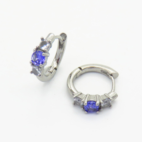 6E4003794ahjb-106D  Zircon,Handmade Polished  E:17mm  Stainless Steel Earrings