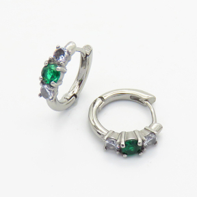 6E4003796ahjb-106D  Zircon,Handmade Polished  E:17mm  Stainless Steel Earrings