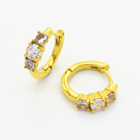 6E4003797ahlv-106D  Zircon,Handmade Polished  E:17mm  Stainless Steel Earrings