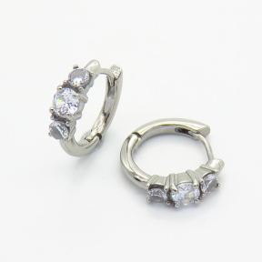 6E4003798ahjb-106D  Zircon,Handmade Polished  E:17mm  Stainless Steel Earrings