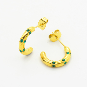 6E4003801bhia-700  Czech Stones,Handmade Polished  E:15mm  Stainless Steel Earrings