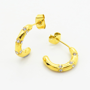 6E4003802bhia-700  Czech Stones,Handmade Polished  E:15mm  Stainless Steel Earrings