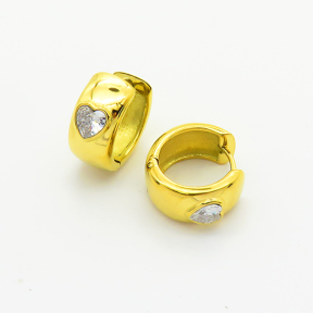 6E4003808ahjb-700  Zircon,Handmade Polished  E:20mm  Stainless Steel Earrings