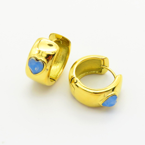 6E4003809ahjb-700  Zircon,Handmade Polished  E:20mm  Stainless Steel Earrings