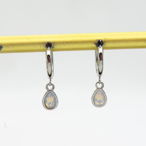 6E4003818vbpb-700  Zircon,Handmade Polished  E:8x6mm  Stainless Steel Earrings